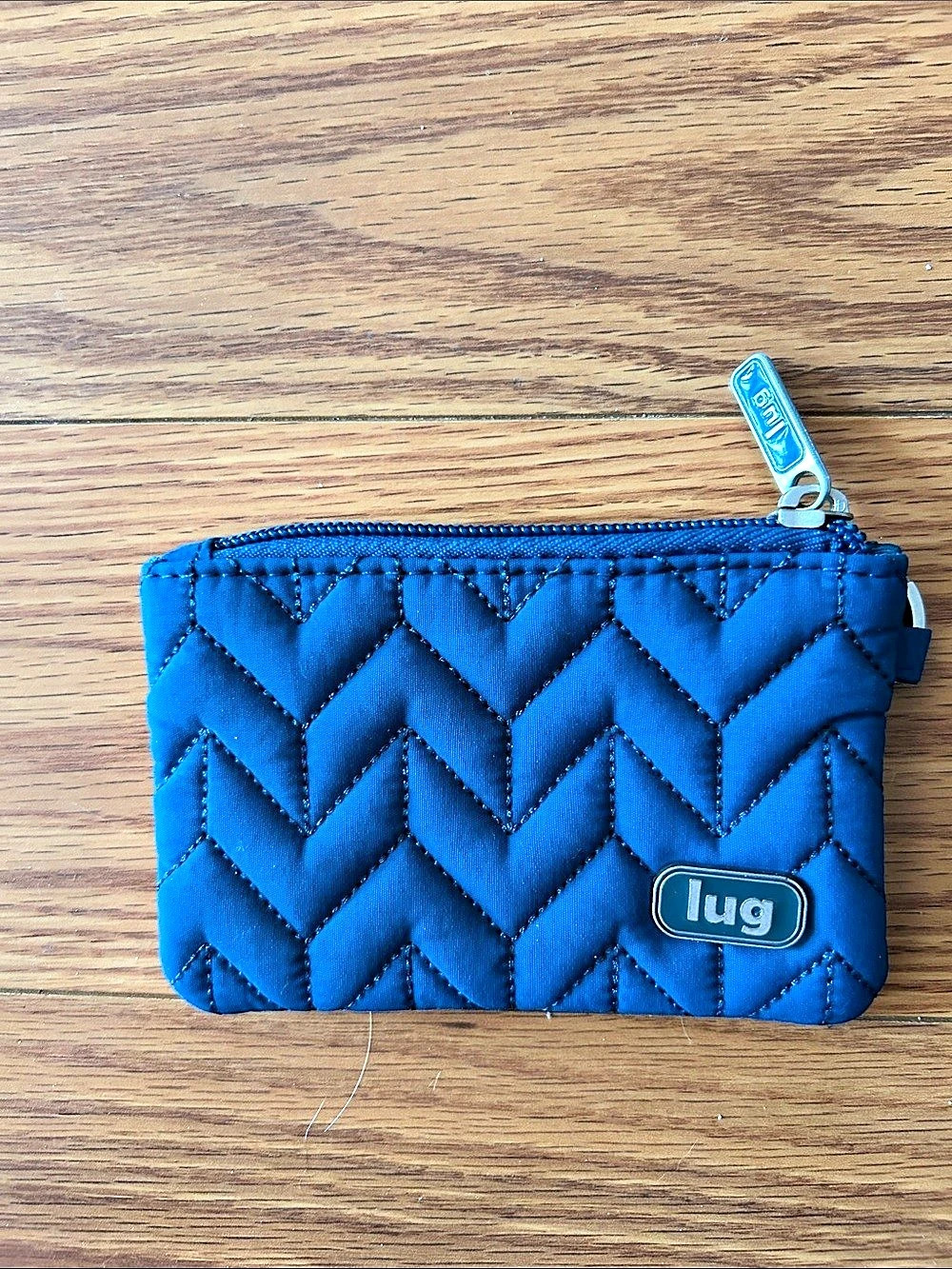 lug Metro XL ID Pouch Quilted Cosmetic Pouch in Blue